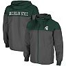Men's Colosseum Charcoal/Green Michigan State Spartans Game Night Full-Zip Jacket