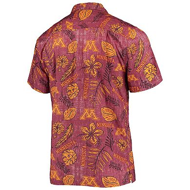 Men's Wes & Willy Maroon Minnesota Golden Gophers Vintage Floral Button-Up Shirt