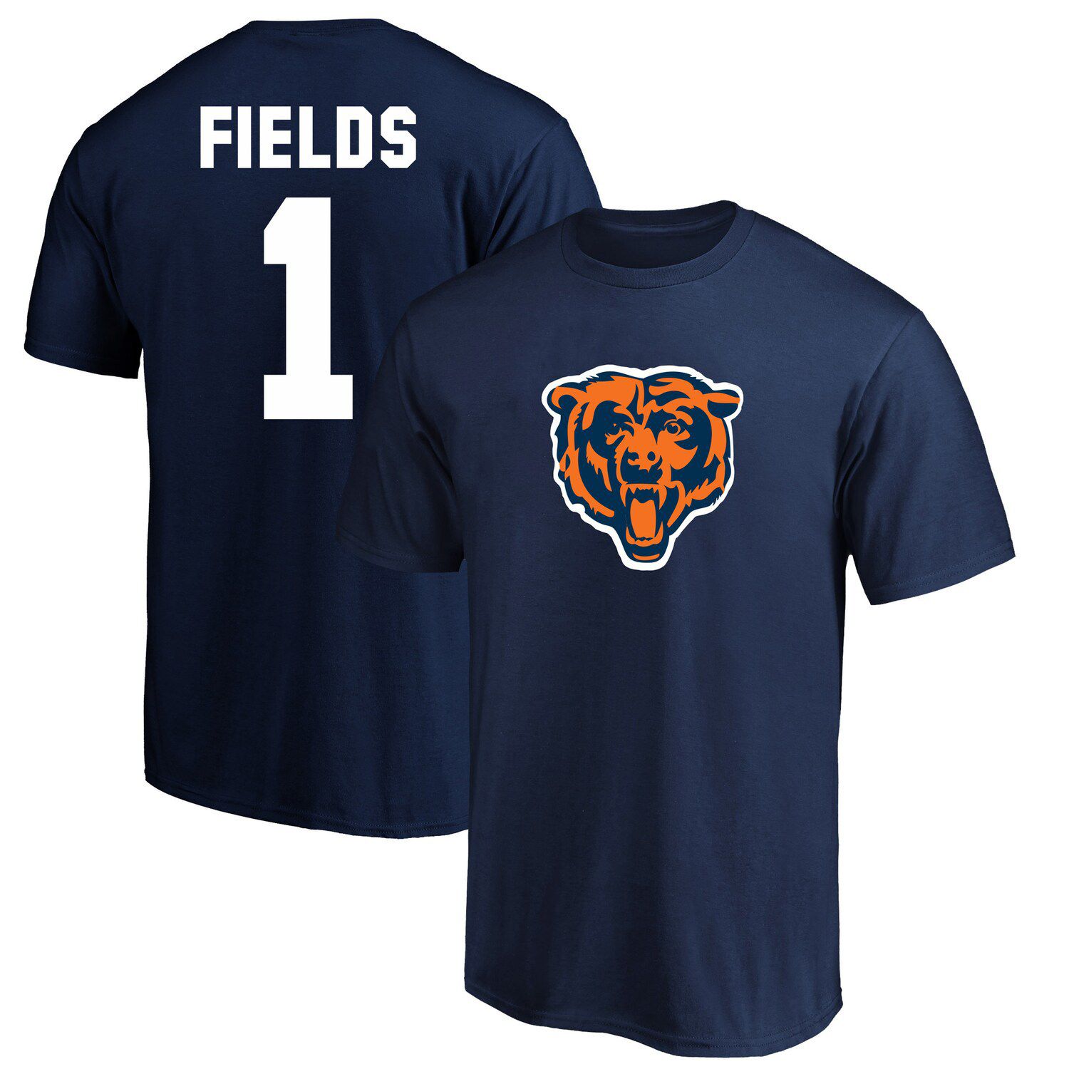 Outerstuff Preschool Justin Fields Navy Chicago Bears Mainliner Player Name & Number T-Shirt, Kids Unisex, Size: 4, Blue