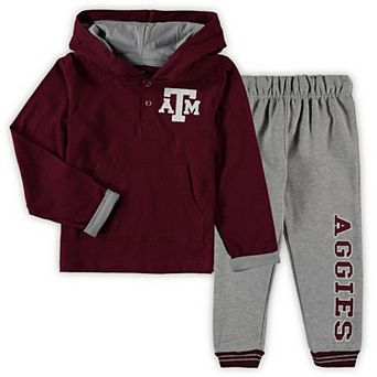Toddler Colosseum Maroon/Heathered Gray Texas A&M Aggies Poppies Hoodie and Sweatpants Set