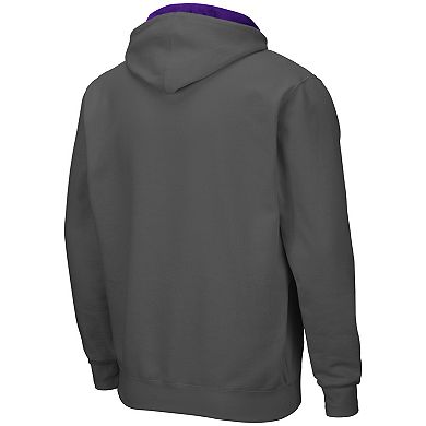 Men's Colosseum Charcoal TCU Horned Frogs Arch & Logo 3.0 Full-Zip Hoodie