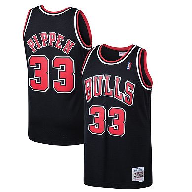 Men's Mitchell & Ness Scottie Pippen Black Chicago Bulls Hardwood Classics Swingman Jersey