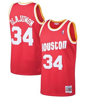 Men's Mitchell & Ness Hakeem Olajuwon Red Houston Rockets Hardwood Classics Swingman Jersey