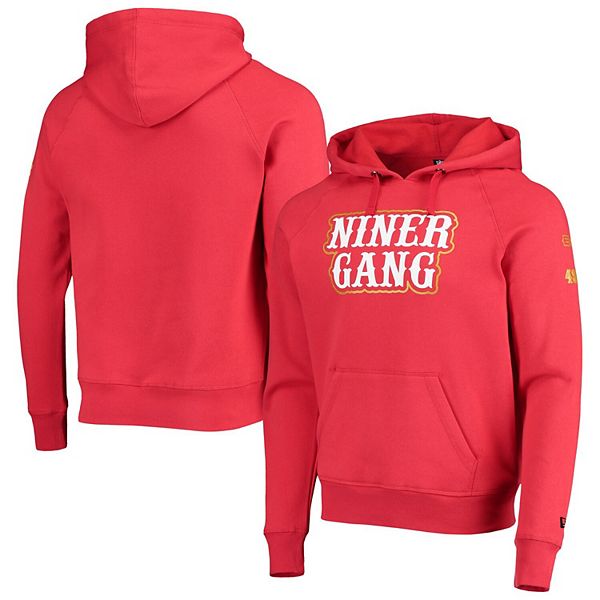 Men's San Francisco 49ers New Era Scarlet Throwback Pullover Hoodie