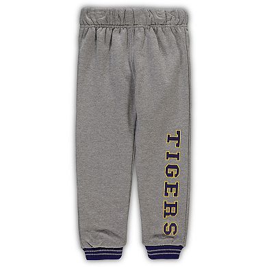 Toddler Colosseum Purple/Heathered Gray LSU Tigers Poppies Hoodie and Sweatpants Set