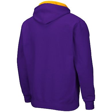 Men's Colosseum Purple ECU Pirates Arch & Logo 3.0 Full-Zip Hoodie