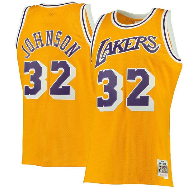 Women's Mitchell & Ness Magic Johnson Gold Los Angeles Lakers 1984