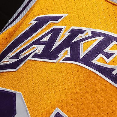 Men's Mitchell & Ness Magic Johnson Gold Los Angeles Lakers Hardwood Classics Swingman Jersey