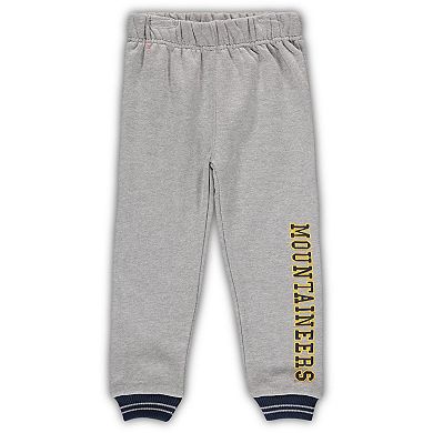 Toddler Colosseum Navy/Heathered Gray West Virginia Mountaineers Poppies Hoodie and Sweatpants Set