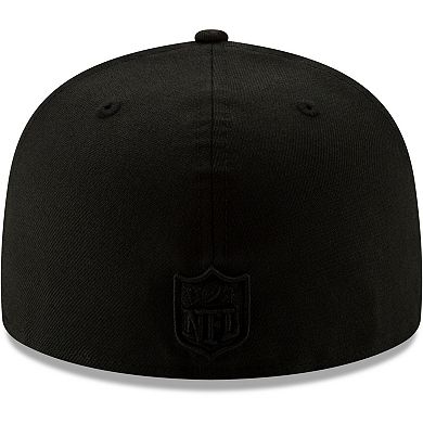 Men's New Era New York Jets Black On Black 59FIFTY Fitted Hat