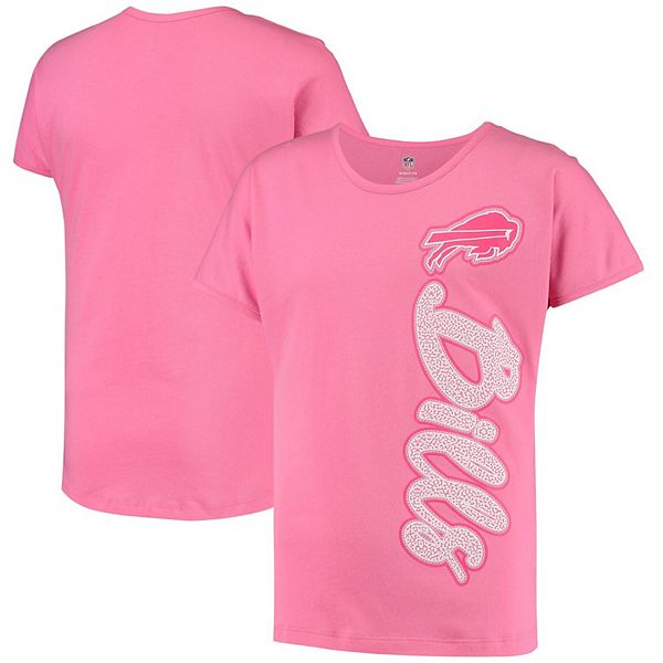 Buffalo Bills Girls Youth Chenille Champ T-Shirt - Pink