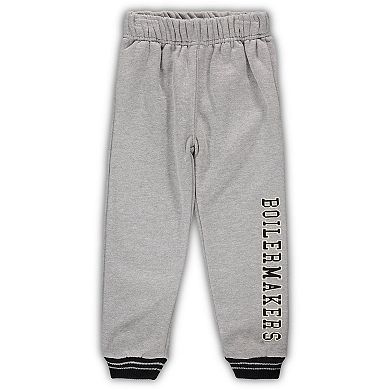 Toddler Colosseum Black/Heathered Gray Purdue Boilermakers Poppies Hoodie and Sweatpants Set