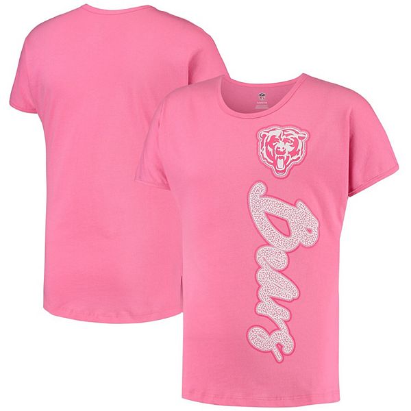 Girls Youth Pink Chicago Bears Chenille Champ T-Shirt