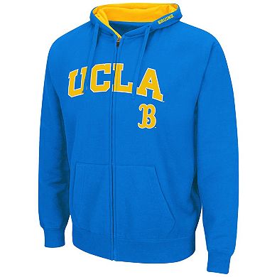 Men's Colosseum Blue UCLA Bruins Arch & Logo 3.0 Full-Zip Hoodie