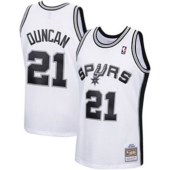Men's Mitchell & Ness Tim Duncan White San Antonio Spurs Hardwood Classics Swingman Jersey