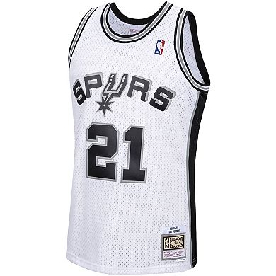 Men's Mitchell & Ness Tim Duncan White San Antonio Spurs Hardwood Classics Swingman Jersey
