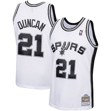 Men's Mitchell & Ness Tim Duncan White San Antonio Spurs Hardwood Classics Swingman Jersey