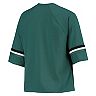 Juniors Midnight Green Philadelphia Eagles Burnout Raglan Half-Sleeve T-Shirt
