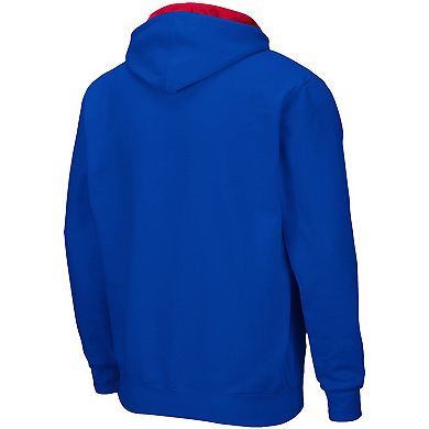 Men's Colosseum Royal Kansas Jayhawks Arch & Logo 3.0 Full-Zip Hoodie