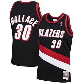 Men's Mitchell & Ness Rasheed Wallace Black Portland Trail Blazers Hardwood Classics Swingman Jersey