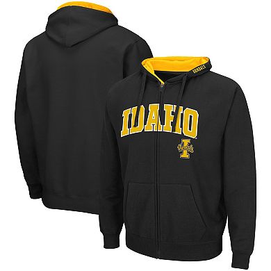 Men's Colosseum Black Idaho Vandals Arch & Logo 3.0 Full-Zip Hoodie