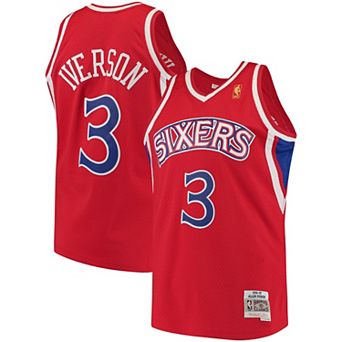 Men's Mitchell & Ness Allen Iverson Red Philadelphia 76ers Hardwood Classics Swingman Jersey