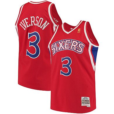 Men's Mitchell & Ness Allen Iverson Red Philadelphia 76ers 1996/97 Hardwood Classics Swingman Jersey