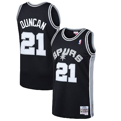 Men's Mitchell & Ness Tim Duncan Black San Antonio Spurs Hardwood Classics Swingman Jersey