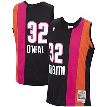 Men's Mitchell & Ness Shaquille O'Neal Black Miami Heat Hardwood Classics Swingman Jersey