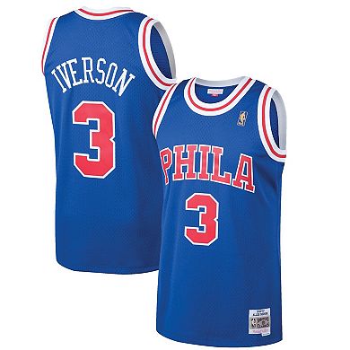 Men's Mitchell & Ness Allen Iverson Royal Philadelphia 76ers 1996/97 Hardwood Classics Swingman Jersey
