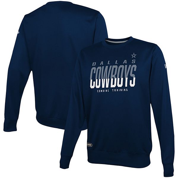 Men's Navy Dallas Cowboys Backfield Combine Authentic Pullover Hoodie