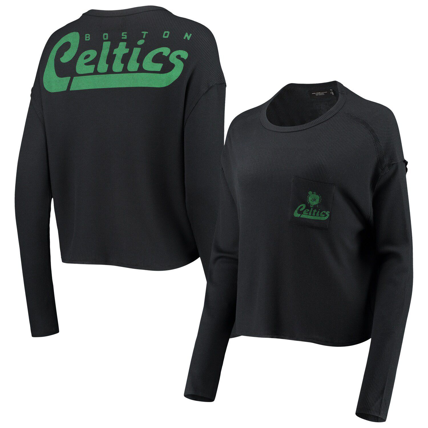 Image for Unbranded Women's Junk Food Black Boston Celtics Pocket Thermal Tri-Blend Long Sleeve T-Shirt at Kohl's.