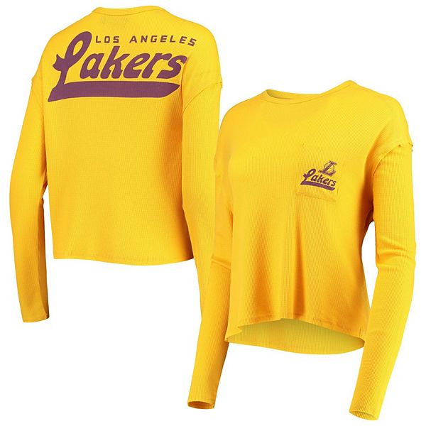 Women's Junk Food Gold Los Angeles Lakers Pocket Thermal Tri-Blend Long  Sleeve T-Shirt