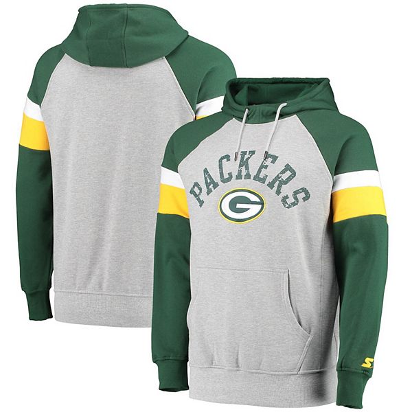 Green Bay Packers Womens Crop Top Hoodie W/ Arm Stripes, Heather Gray