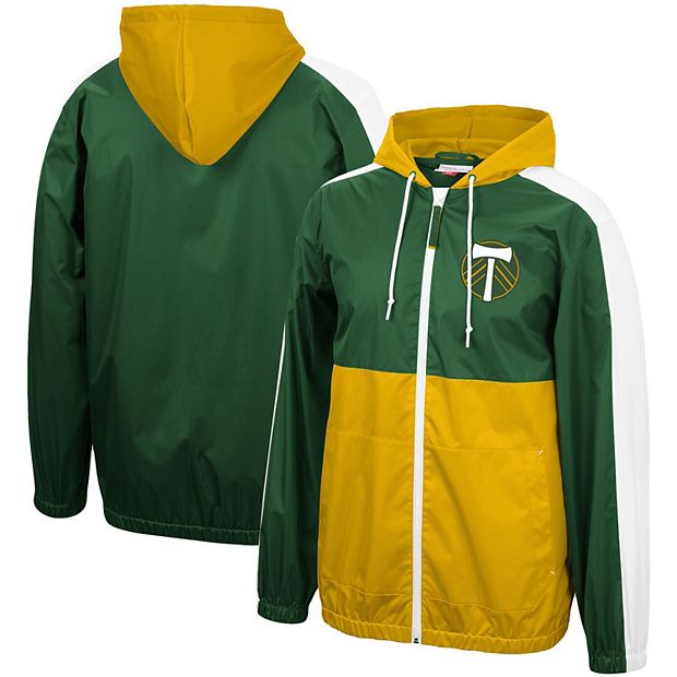 Men s Mitchell Ness Green Portland Timbers Gameday Full Zip