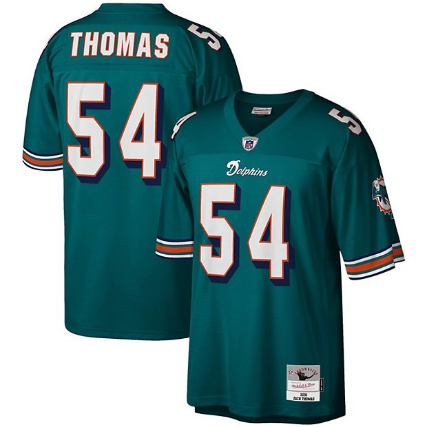 Men s Mitchell Ness Zach Thomas Aqua Miami Dolphins Legacy