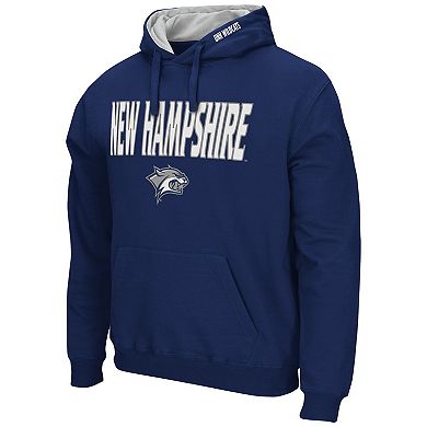 Men's Colosseum Navy New Hampshire Wildcats Arch and Logo Pullover Hoodie