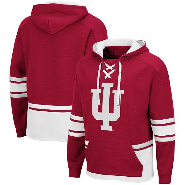 Men s Colosseum Crimson Indiana Hoosiers Lace Up 3.0 Pullover Hoodie
