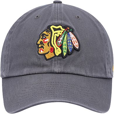Men's '47 Charcoal Chicago Blackhawks Clean Up Adjustable Hat