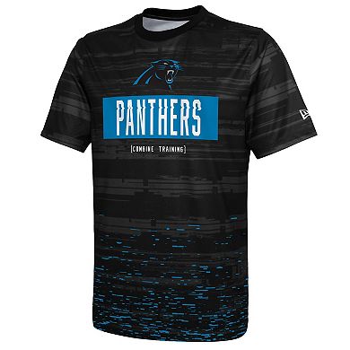 Men's New Era Black Carolina Panthers Combine Authentic Sweep T-Shirt