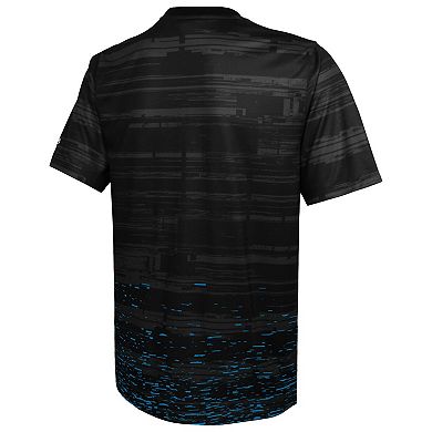 Men's New Era Black Carolina Panthers Combine Authentic Sweep T-Shirt