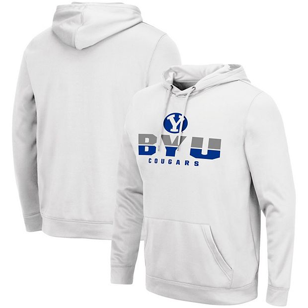 Men s Colosseum White BYU Cougars Lantern Pullover Hoodie