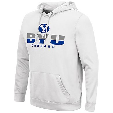 Men's Colosseum White BYU Cougars Lantern Pullover Hoodie