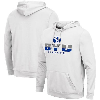 Men's Colosseum White BYU Cougars Lantern Pullover Hoodie