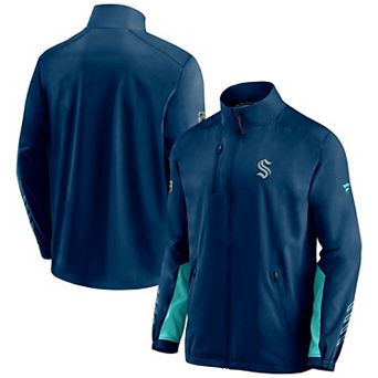 Men's Fanatics Branded Deep Sea Blue Seattle Kraken Authentic Pro Locker Room Rinkside Full-Zip Jacket