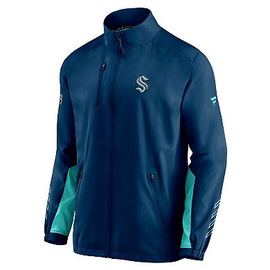 Men's Fanatics Branded Deep Sea Blue Seattle Kraken Authentic Pro Locker Room Rinkside Full-Zip Jacket