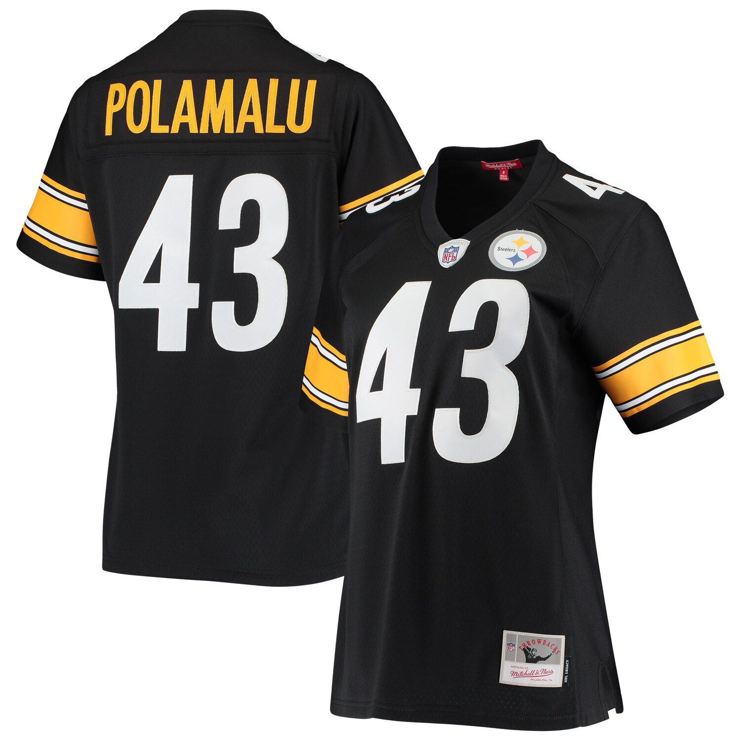 Infant Mitchell & Ness Troy Polamalu Black Pittsburgh Steelers 2005 Retired Legacy Jersey