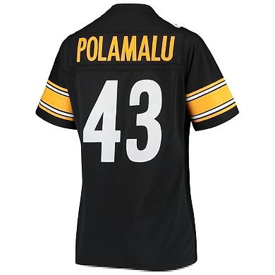 Women's Mitchell & Ness Troy Polamalu Black Pittsburgh Steelers Legacy Replica Team Jersey