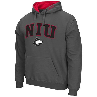 Men's Colosseum Charcoal Northern Illinois Huskies Arch and Logo Pullover Hoodie