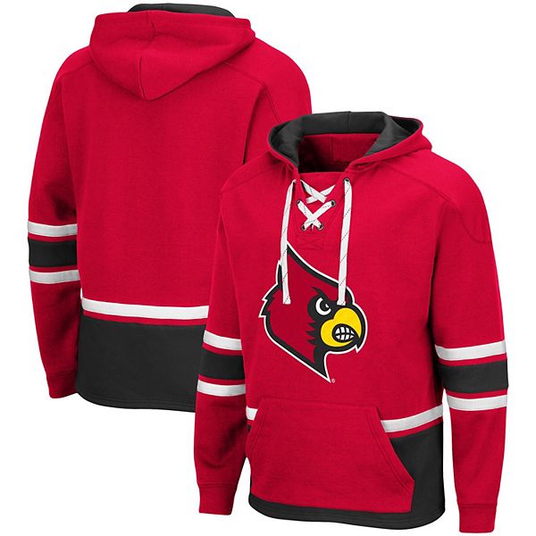 Colosseum Louisville Cardinals Mens Red Collin Long Sleeve Hoodie